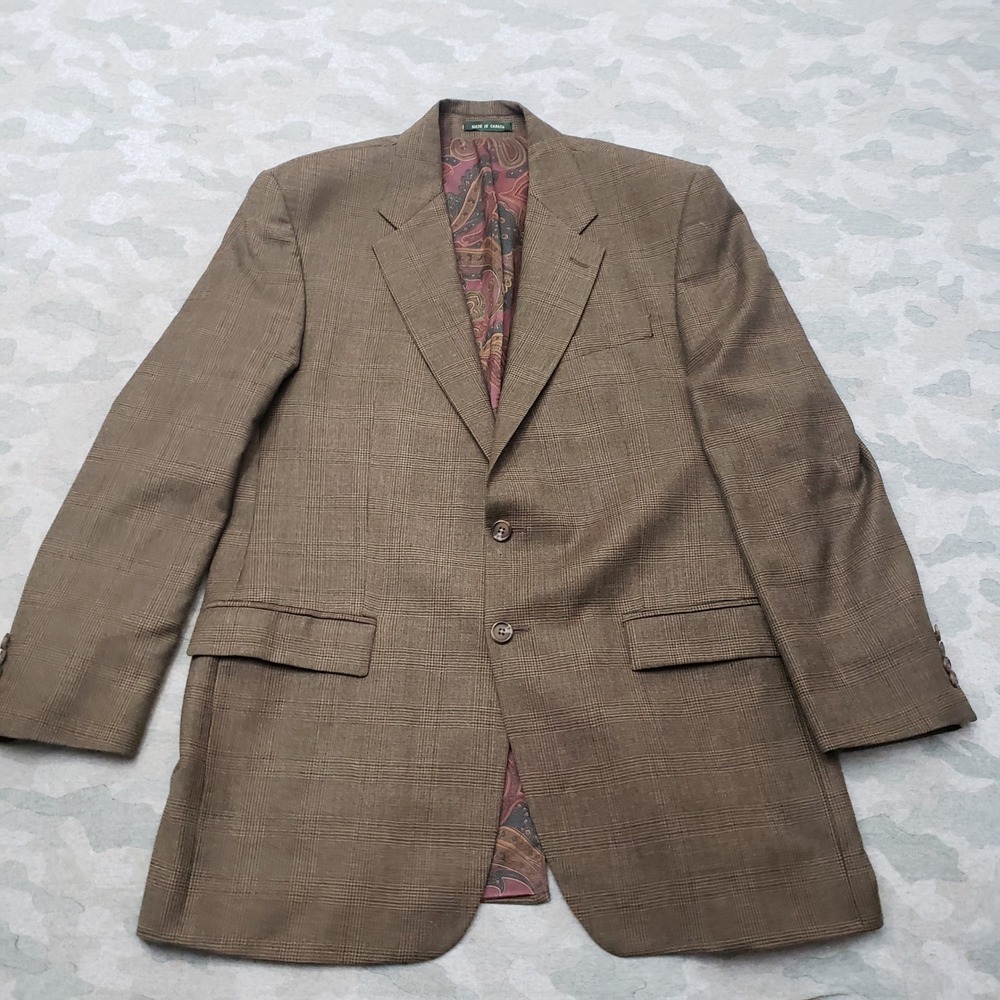Lauren Ralph Lauren Blazer Mens 42R Brown Two Button Sport Coat Business Office